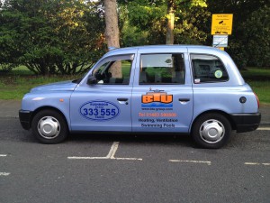 Rushmoor Taxi with adverts