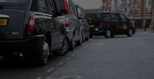 Fleet of Rushmoor Taxis Parked in Aldershot